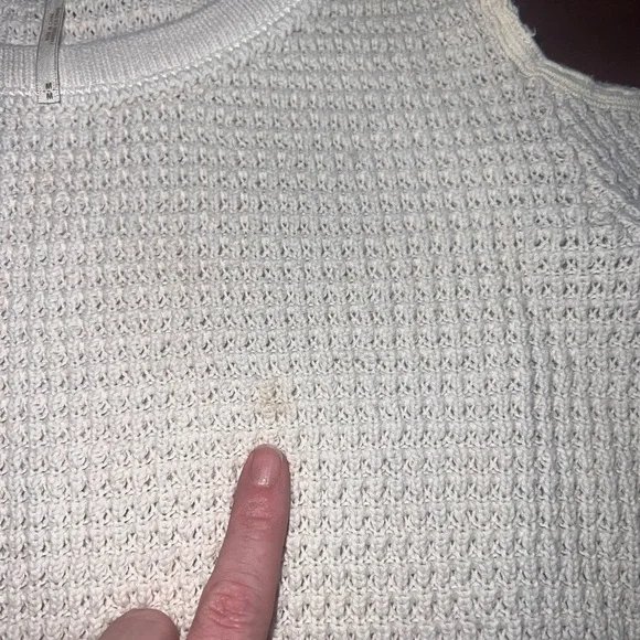 Free People Cream Knit Cold Shoulder Top - Picture 3 of 4